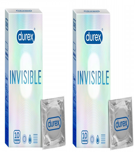 Durex Invisible Super Ultra Thin Condoms For Men -10 Count