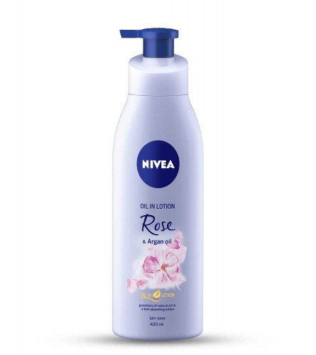 NIVEA Body Lotion,Oil in Lotion Rose & Argan Oil,For Dry Skin Women