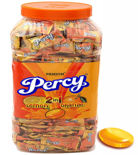 Percy 2 in 1 Toffee, Orange & Lemon Candy Chocolate, Jar 350 Candies 875 g (Free Shipping World)