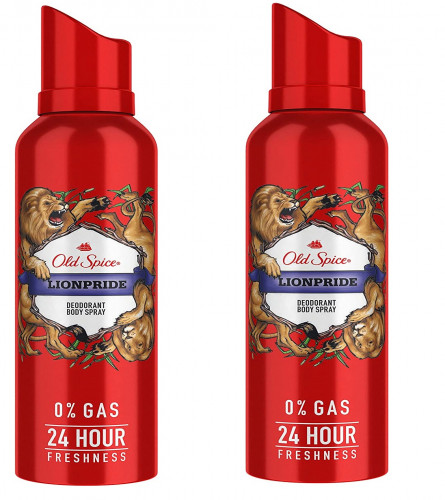 Old Spice Lionpride Deodorant Body Spray Perfume 140 ml (Pack of 2) Free Shipping World