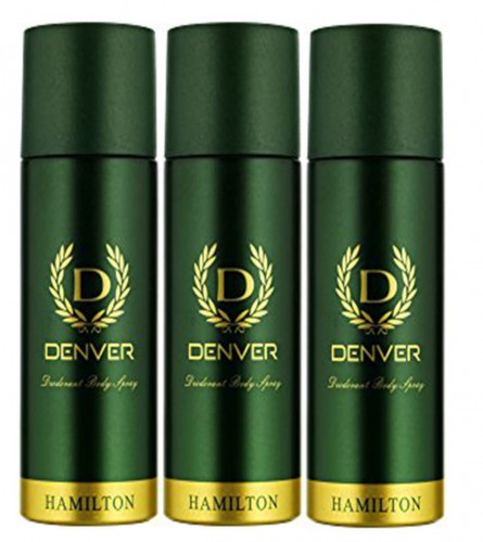 Denver Hamilton Deodorant Spray 165 ml (Pack of 3)