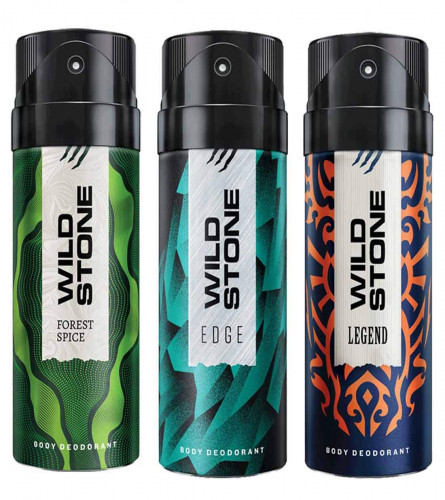 Wild Stone Edge, Legend and Forest Spice Deodorants 150 ml (Pack of 3)