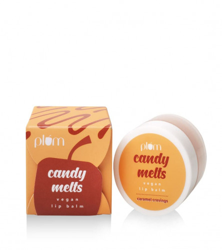 Plum Candy Melts Caramel Cravings Vegan Lip Balm | Heals Cracked