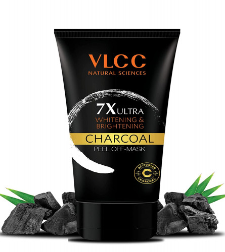 VLCC 7X Ultra Whitening and Brightening Charcoal Peel Off Mask 100 gm (Pack of 2)