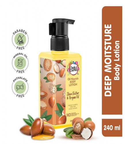 Buds & Berries Shea Butter and Argan Oil Body Lotion 240 ml (Pack of 2)