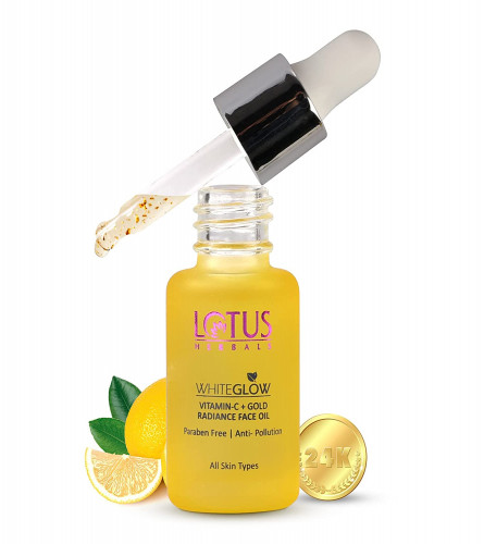 Lotus Herbals WhiteGlow Vitamin C and Gold Radiance Face Oil 15 ml (Pack of 2)