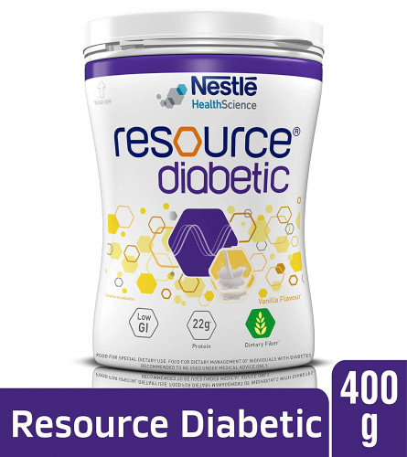 Nestle Resource Diabetic Food Powder Vanilla Flavor 400 gm Jar