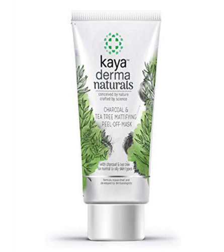 Kaya Clinic Charcoal & Tea Tree Mattifying Peel-Off Mask, Clean Pores & Gives Brighter Skin, for Normal to Oily Skin Types