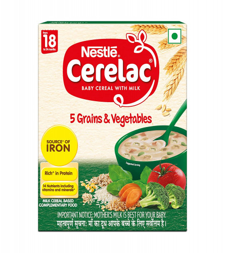Nestle Baby Cereal with Milk, 5 Grains & Vegetables 18 to 24 Months 300 gm