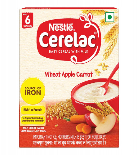 Nestle CERELAC Baby Cereal With Milk, Wheat Apple Carrot 6 To 24 Months 300 Gm