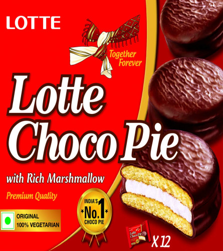 Lotte Choco Pie Cookies & Biscotti ( pack of 12 ) 336 gm