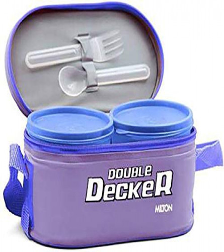 Milton Double Decker Lunch Box, (3 Container) Purple