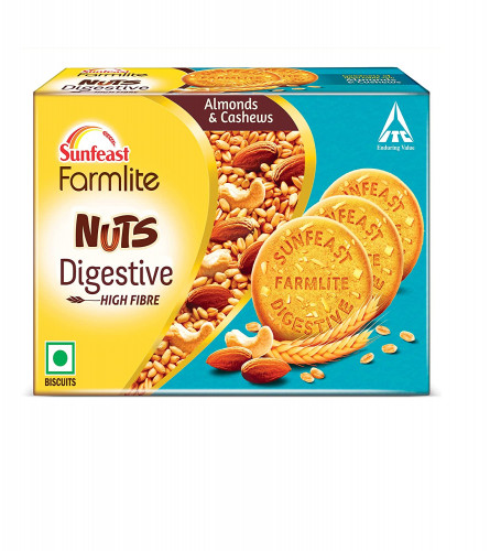 Sunfeast Farmlite Nuts Digestive Biscuit 250 gm (Pack of 2)