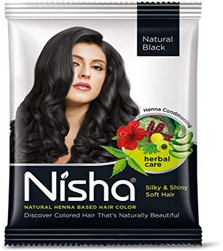 Nisha Natural Henna Based Black Hair Color Silky & Shiny Soft Hair