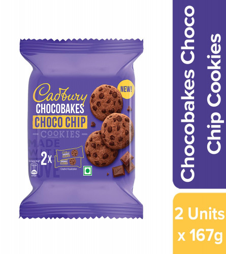 Cadbury Chocobakes Choco Chip Cookies 167g (Pack of 2)