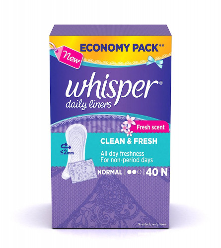 Whisper Clean and Fresh Daily Liners 40 Sanitary pads