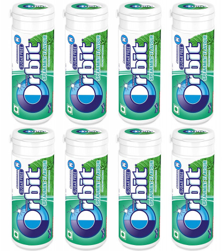 Orbit Wrigley Spearmint Flavour Sugar Free Chewing Gum 22 gm (Pack of 8)
