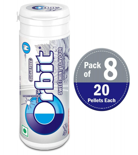 Orbit Sweetmint Flavour Sugar Free Chewing Gum 22 gm (Pack of 8)