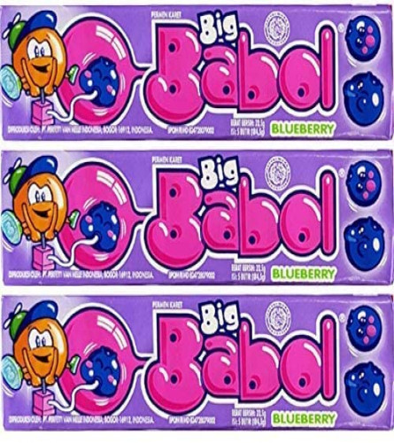 Big Babol Blueberry Gum 22.5g (Pack of 6)