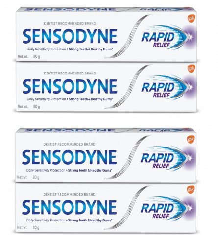 Sensodyne Toothpaste Rapid Relief Toothpaste 80 gm (Pack of 4)