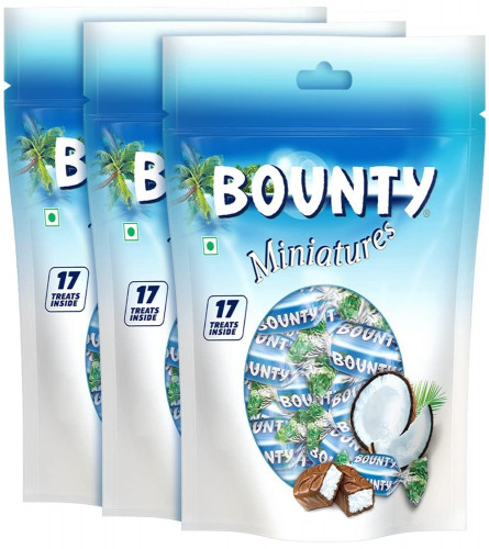 Bounty Coconut Miniatures Chocolate Pack 170 gm (Pack of 3)