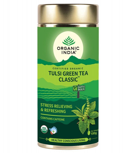 Organic India Classic Tulsi Green Tea 100 gm (Pack of 2)