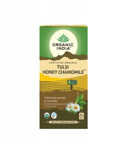 Organic India Tulsi Honey Chamomile 25 Tea Bags (Pack of 2)