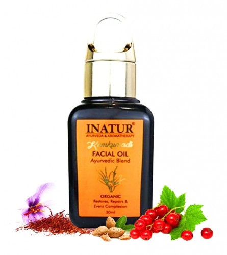 Inatur Kumkumadi Facial Oil, Ayurvedic Blend, Clears Blemishes, Evens Complexion, 30 ml (free shipping)
