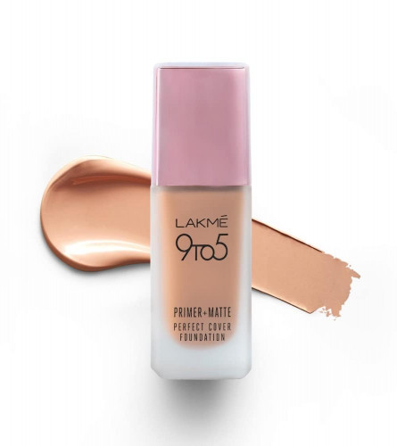 Lakmé 9 To 5 Primer + Matte Perfect Cover Cream Foundation, C140 Cool Rose