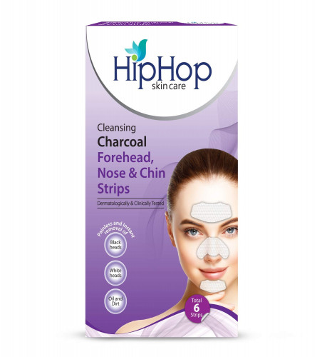Hiphop Skincare Cleansing Charcoal Forehead Nose And Chin Strips (12 Strips)