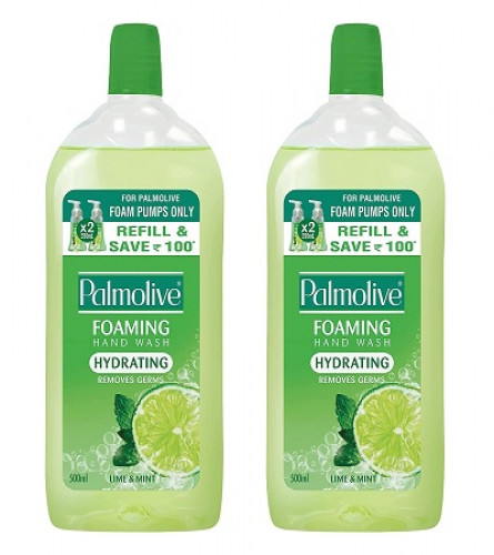 Palmolive Hydrating Foaming Lime & Mint Liquid Hand Wash, 500 ml Refill Bottle