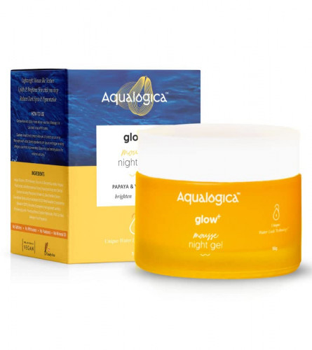 Aqualogica Glow+ Mousse Night Gel for Bright Plump Skin, Overnight Skin Radiance Recovery