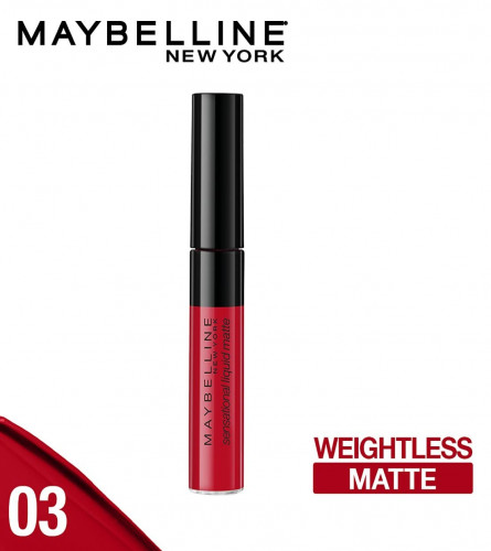 Maybelline New York Lipstick, Matte Finish 03 Flush It Red 7 ml ( Pack of 2)