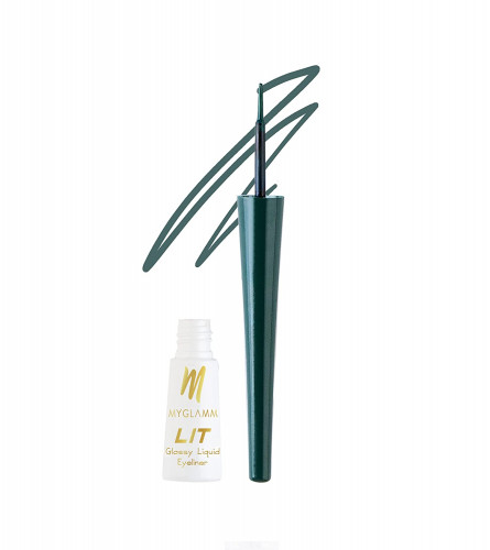 MyGlamm LIT Glossy Liquid Eyeliner-Green Soiree