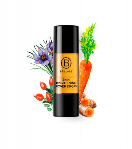 Brillare Skin Brightening Power Drops, 100% Natural Face Serum With Rosehip and Sandalwood