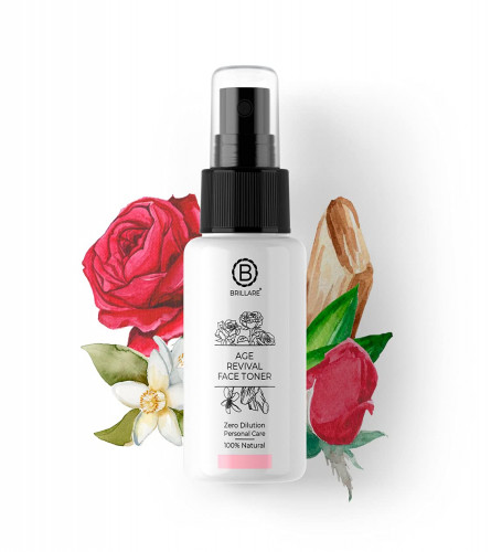 Brillare Age Revival 100% Natural Face Toner With Hyaluronic Acid, Rose and Sandalwood