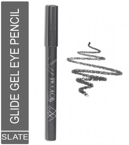 INCOLOR Glide Gel Eye Kajal Slate For Girl and Women 1.2 g (Pack of 2)