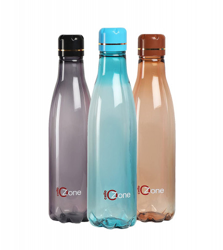 Cello Ozone Plastic Water Bottle Set 1 L Multicolor (Set of 3)