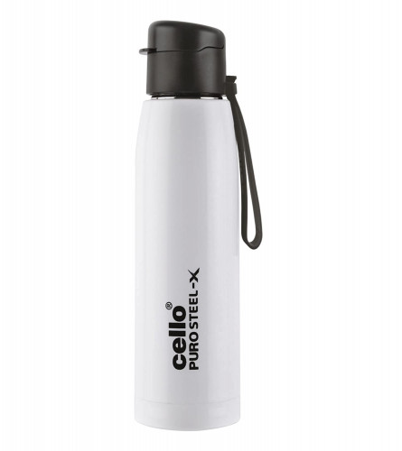 Cello Puro Steel-X Cooper Water Bottle 600 ml (White)