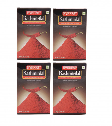 Everest Powder Kashmirilal Brilliant Red Chilli Powder, 100g (Pack of 4)