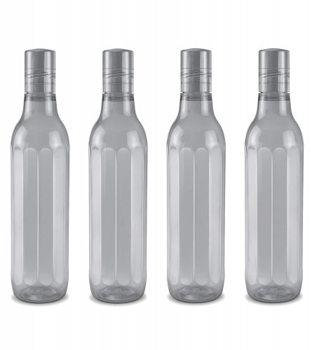 Milton Prism Pet Water Bottle 1000 ml, Set of 4, Grey (Fs)