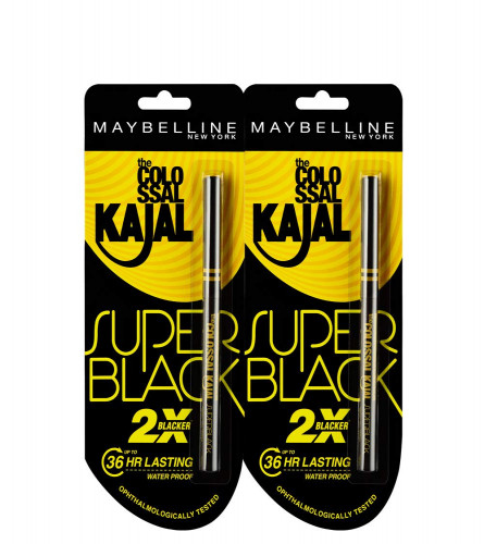 Maybelline New York Colossal Kajal, Super Black, Intense Colour, Sharp Definition