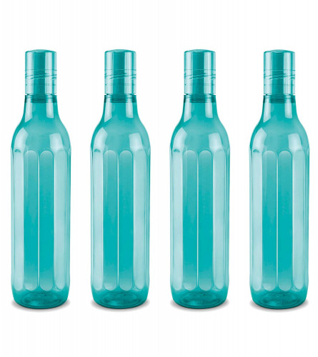 Milton Prism Pet Water Bottle 1000 ml, Set of 4, Green (Fs)