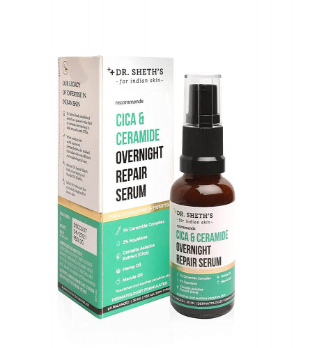 Dr. Sheth's Cica & Ceramide Overnight Repair Face Serum For Glowing Skin