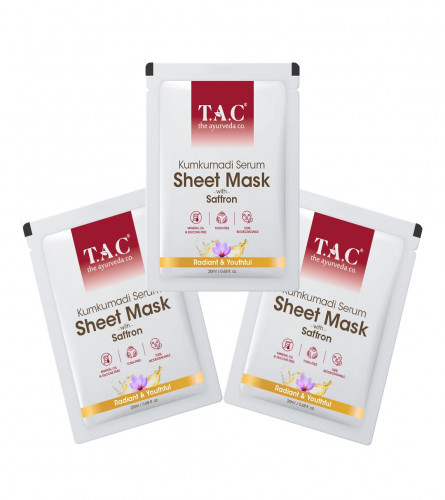 The Ayurveda Co. Kumkumadi Serum Sheet Mask for Nourished, Moisturized & Glowing Skin