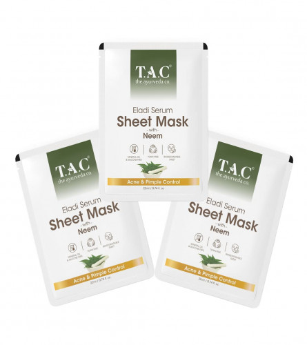 The Ayurveda Co. Eladi & Neem Serum Sheet Mask for Calm, Soothing & Acne- Prone Skin