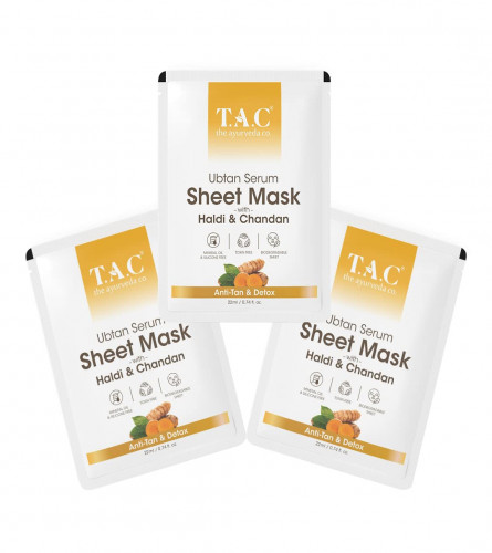 The Ayurveda Co. Ubtan Serum Sheet Mask for Tan Removal & Natural Glow