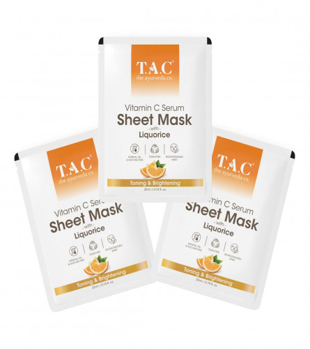 The Ayurveda Co. Vitamin C Serum Sheet Mask for Natural Skin & Brightness