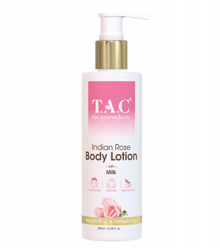 TAC - The Ayurveda Co. Indian Rose Body Lotion for Dry Skin for Winters with Milk Extract