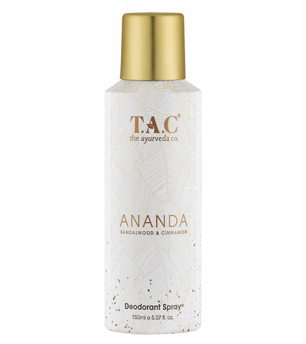 TAC - The Ayurveda Co. Ananda Sandalwood & Cinnamon Body Spray, Fresh & Authentic